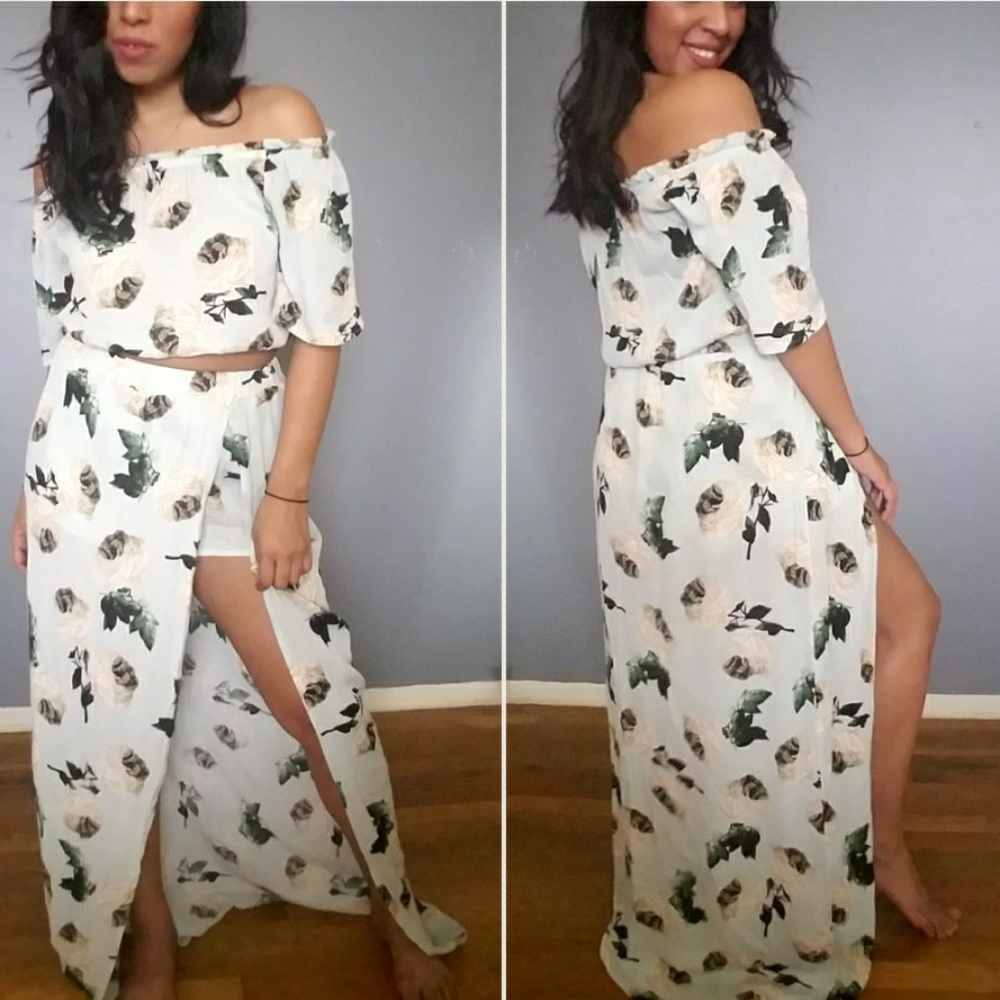 EVE MINT FLORAL TWO PIECE SET - Picture 2 of 6